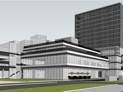 Modern commercial complexinternational hotel building SU model 3D Model