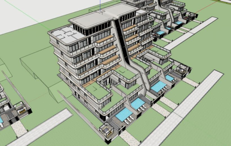 SU model for modern western-style houses high-rise buildings and row houses 3D Модель .c4d .max .obj .3ds .fbx .stl .blend 