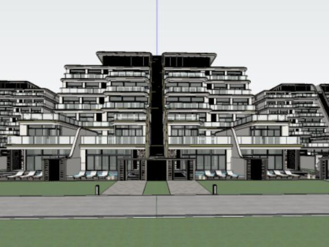 SU model for modern western-style houses high-rise buildings and row houses 3D Модель