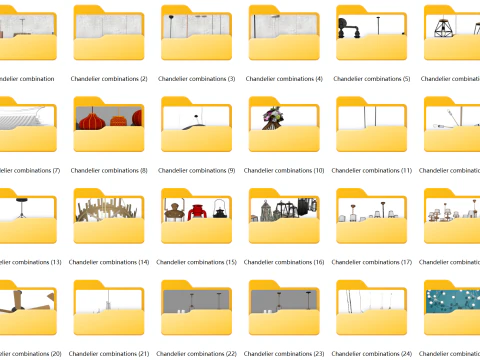 Комбінація люстр 3D Модель