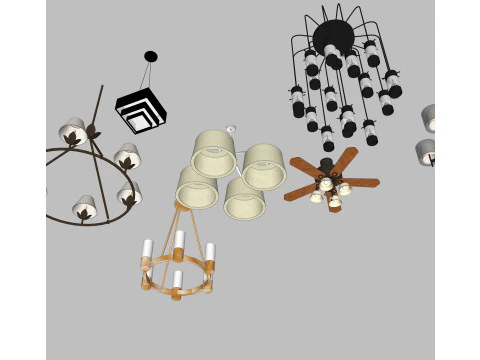 Chandelier combination 3D Model
