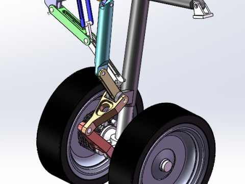 Aircraft landing gear design sw20 editableanimated simulation 3D Model