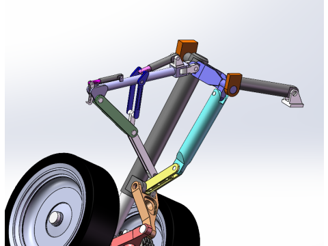 Aircraft landing gear design sw20 editableanimated simulation 3D Model