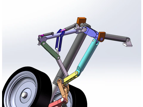 Aircraft landing gear design sw20 editableanimated simulation 3D Model