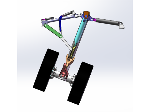 Aircraft landing gear design sw20 editableanimated simulation 3D Model