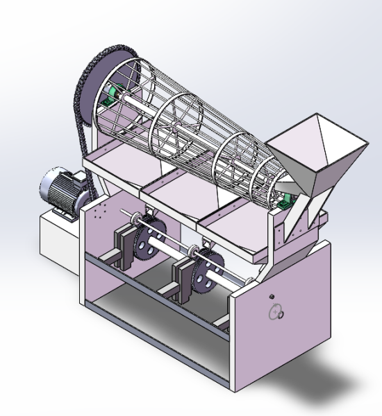 Parallel grading walnut shell breaking machine Modelo 3D .c4d .max .obj .3ds .fbx .stl .blend 