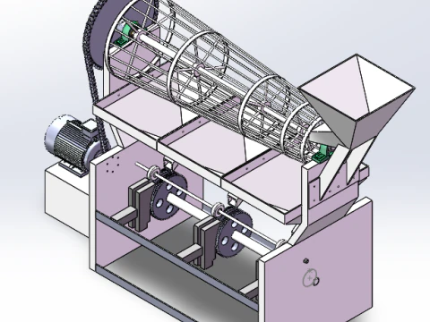 समानांतर ग्रेडिंग अखरोट खोल तोड़ने की मशीन 3D मॉडल