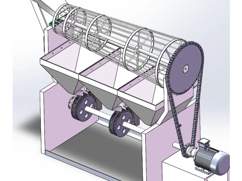 Parallel grading walnut shell breaking machine 3D Model
