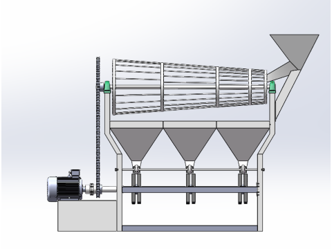 Parallel grading walnut shell breaking machine Modelo 3D