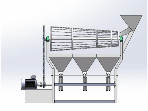 Parallel grading walnut shell breaking machine 3D Model