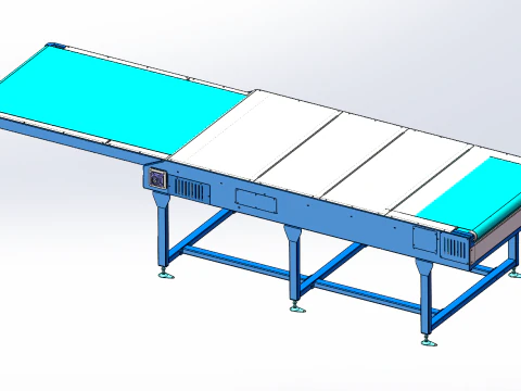 Versione con pignone e cremagliera ad espansione a due sezioni Modello 3D