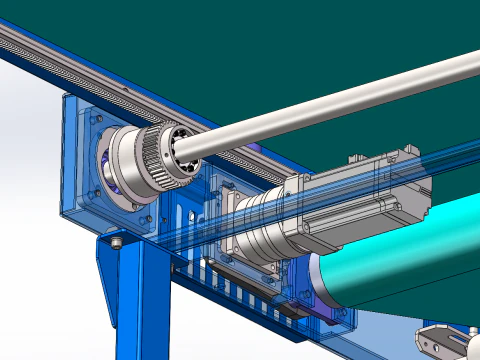 Two-section expansion machine rack and pinion version 3D Model