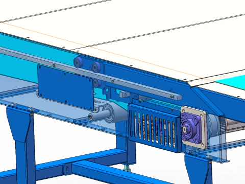 Two-section expansion machine rack and pinion version 3D Model