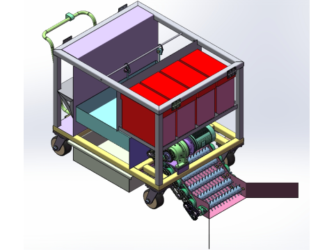 Falling leaf cleaning cart 3D Modell