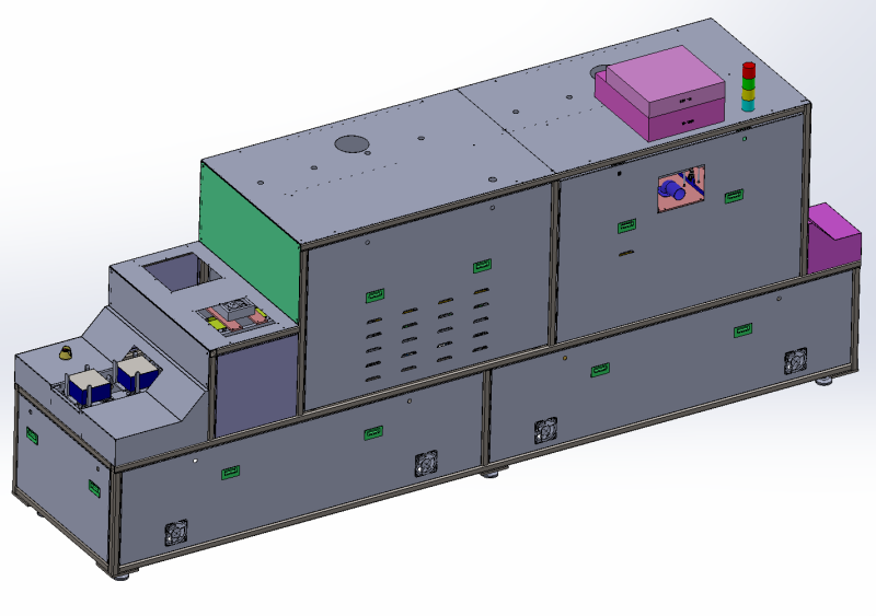 Electro-injection LID annealing furnace-7-chamber monorail LID equipment Modelo 3D .c4d .max .obj .3ds .fbx .stl .blend