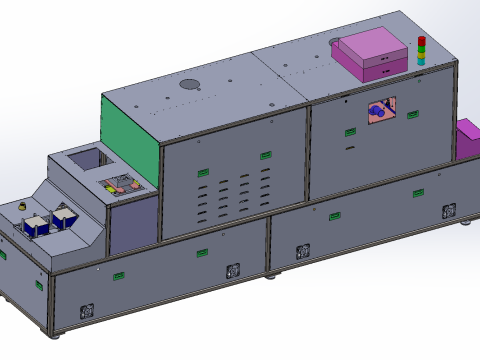 Electro-injection LID annealing furnace-7-chamber monorail LID equipment Model 3D