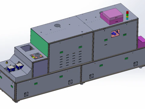 Elektroenjeksiyon LID tavlama fırını-7 odacıklı monoray LID ekipmanı 3D Model