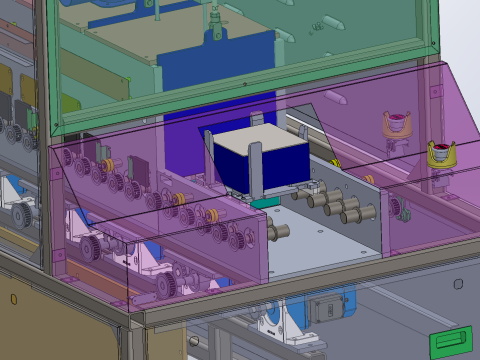 Electro-injection LID annealing furnace-7-chamber monorail LID equipment Modelo 3D