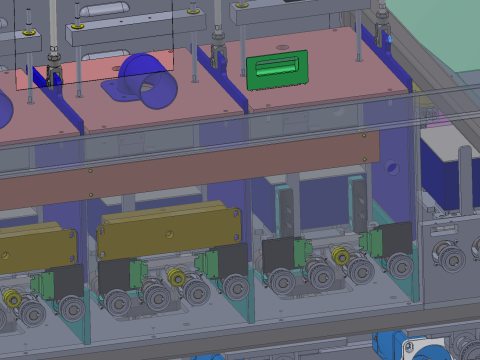 Electro-injection LID annealing furnace-7-chamber monorail LID equipment Modelo 3D