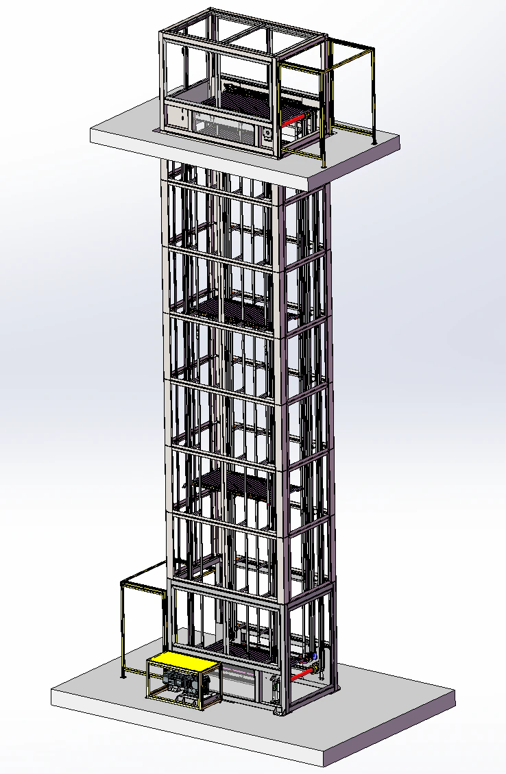 Continuous elevator 8 trays 3D Model .c4d .max .obj .3ds .fbx .stl .blend 