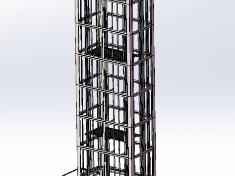 Sürekli asansör 8 tepsi 3D Model