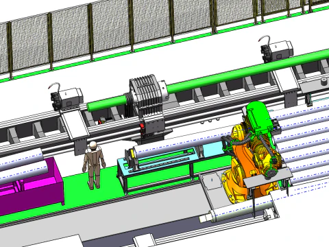 Cylinder barrel processing island 3D Model