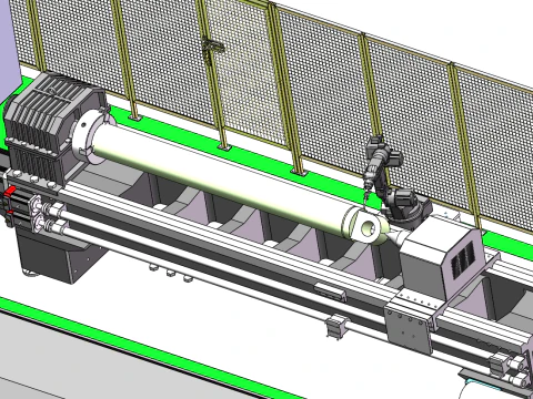 Cylinder barrel processing island 3D Model