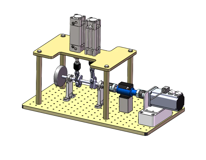 Crankshaft test bench final assembly 3D Model .c4d .max .obj .3ds .fbx .stl .blend 