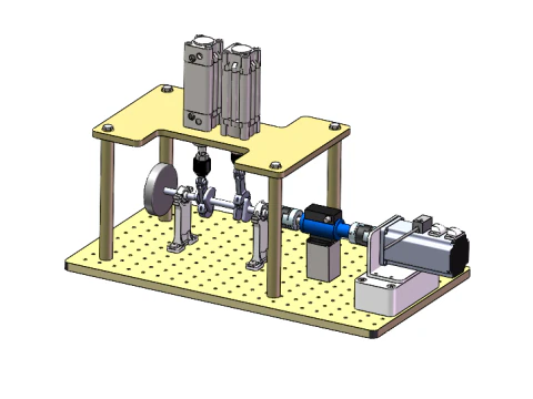 Assemblaggio finale del banco prova alberi motore Modello 3D