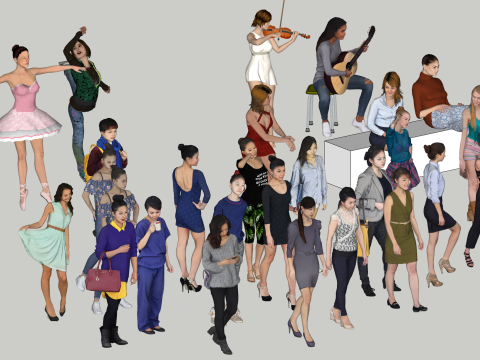 Adult Character Collection Female 3D मॉडल