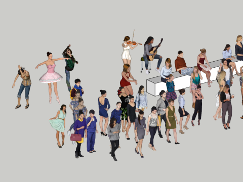 Adult Character Collection Female 3D 模型
