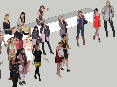 Adult Character Collection Female 3D 模型