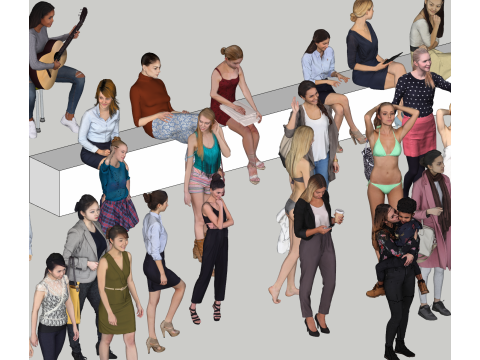 Adult Character Collection Female 3D 模型