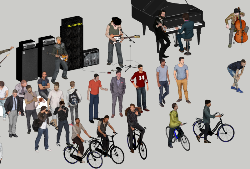 Collection of various postures and movements of adult characters male Model 3D .c4d .max .obj .3ds .fbx .stl .blend 