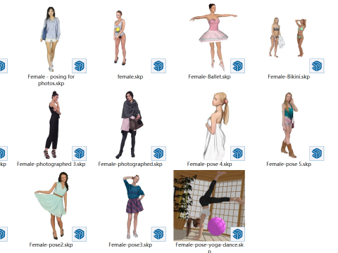 Ballet posing yoga being photographed dancingbikini female 3D 模型