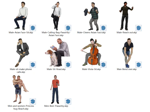 Torcer, curvar-se, sentar, princesa, abra&ccedil;o, cerveja, estender a m&atilde;o, ler, fazer liga&ccedil;&otilde;es, homem Modelo 3D