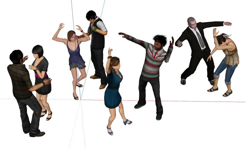A group of people dancing-man 3D Model .c4d .max .obj .3ds .fbx .stl .blend 
