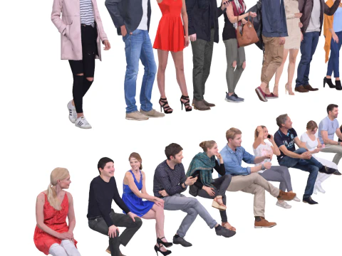 Modern character combination of male and female characters 3D Model