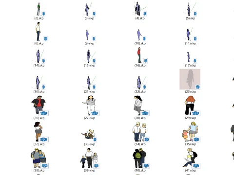 Modelo SU de personagem 2D Modelo 3D