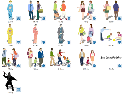 Japanese character SU model 3D Model