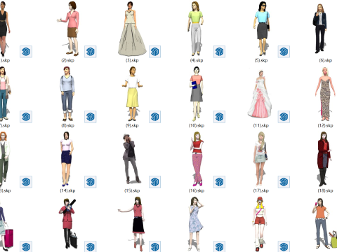 Female walking model Modelo 3D
