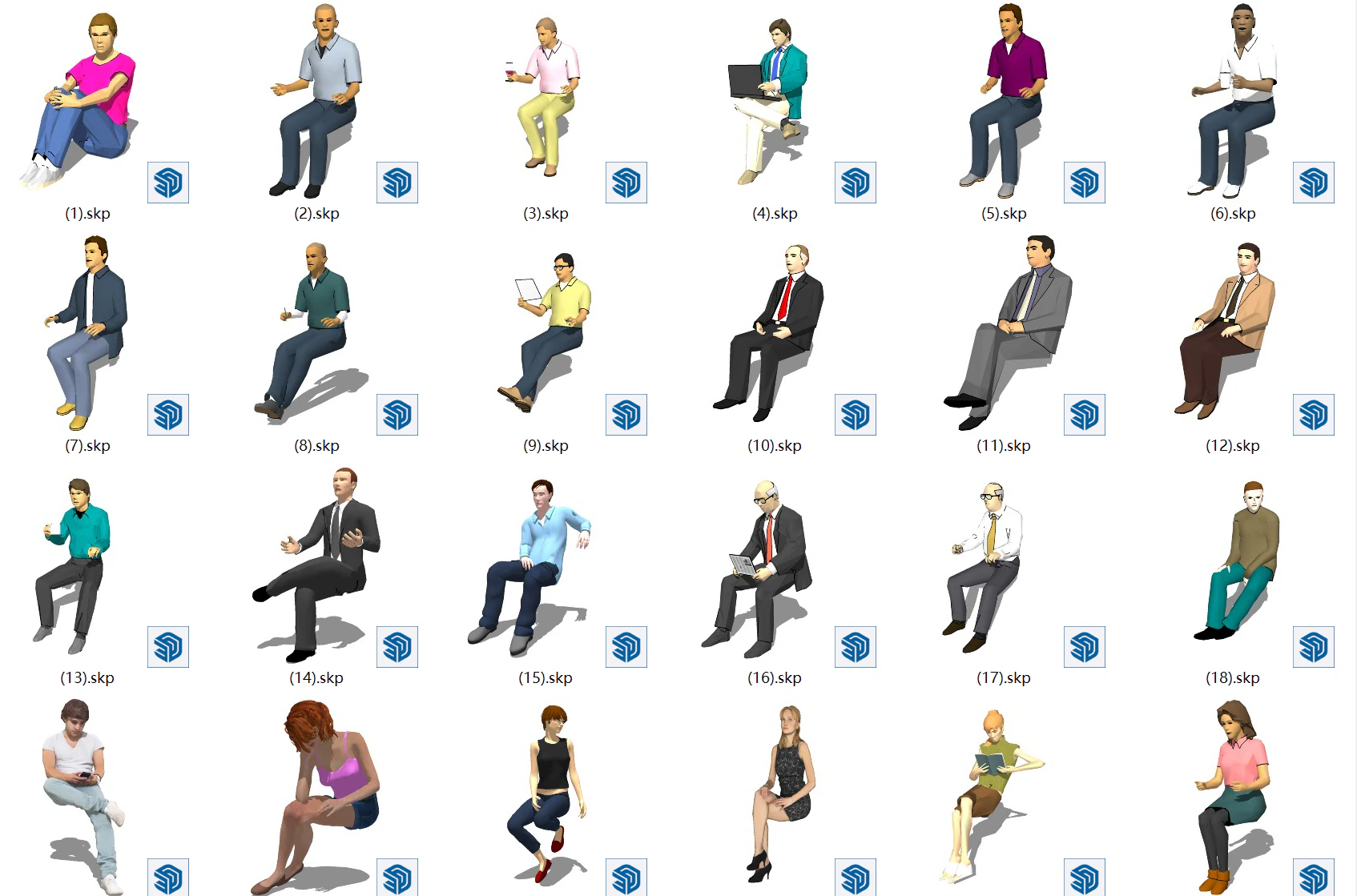 3D sitting posture 3D Model .c4d .max .obj .3ds .fbx .stl .blend