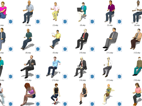 3D sitting posture 3D Model