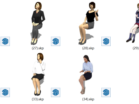 3D sitting posture 3D 模型