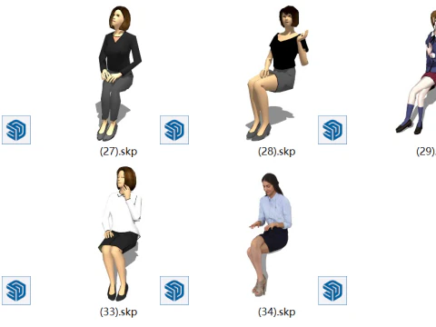 3D sitting posture 3D Model