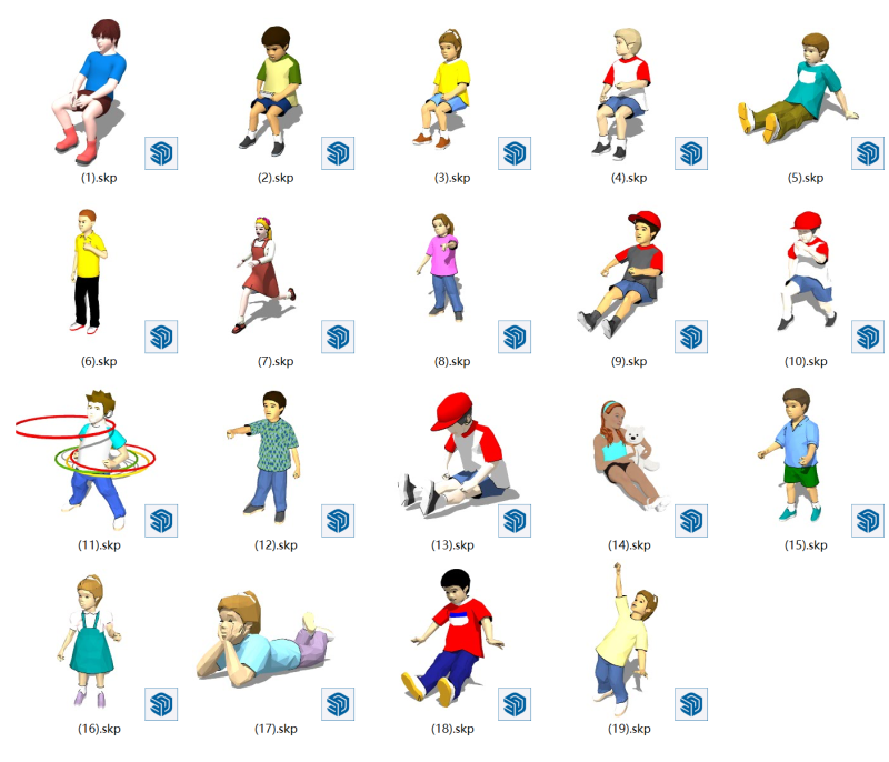 3D Children 3D Модель .c4d .max .obj .3ds .fbx .stl .blend 