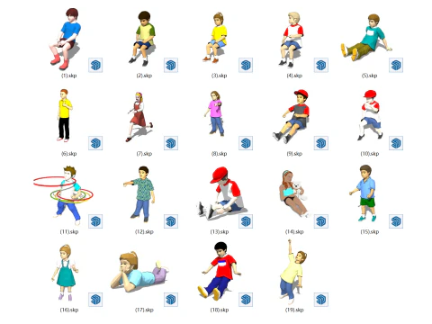 3D-kinderen 3D Model