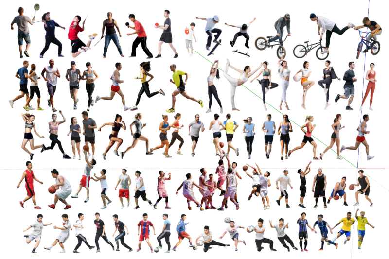 SU models for various sports character roles CG Textures .c4d .max .obj .3ds .fbx .stl .blend 