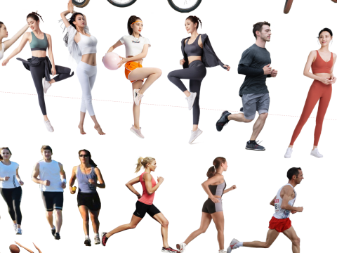 SU models for various sports character roles CG Textures