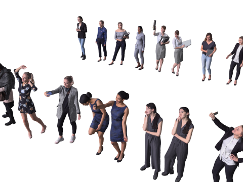 Character models in various postures 3D मॉडल